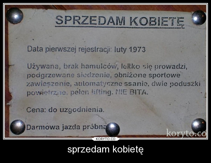 sprzedam kobietę